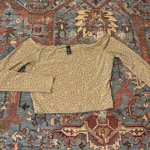 Sparkly Windsor cropped long sleeve